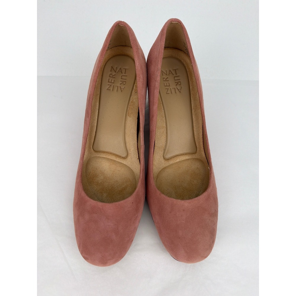 NEW Naturalizer Whitney Pump 8M Pink Suede Block Heel Round Toe Classic